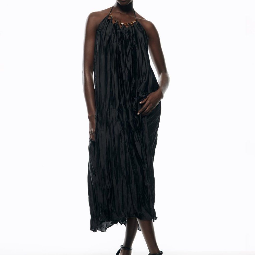 ZARA CREASED-EFFECT OVERSIZE DRESS NEW
